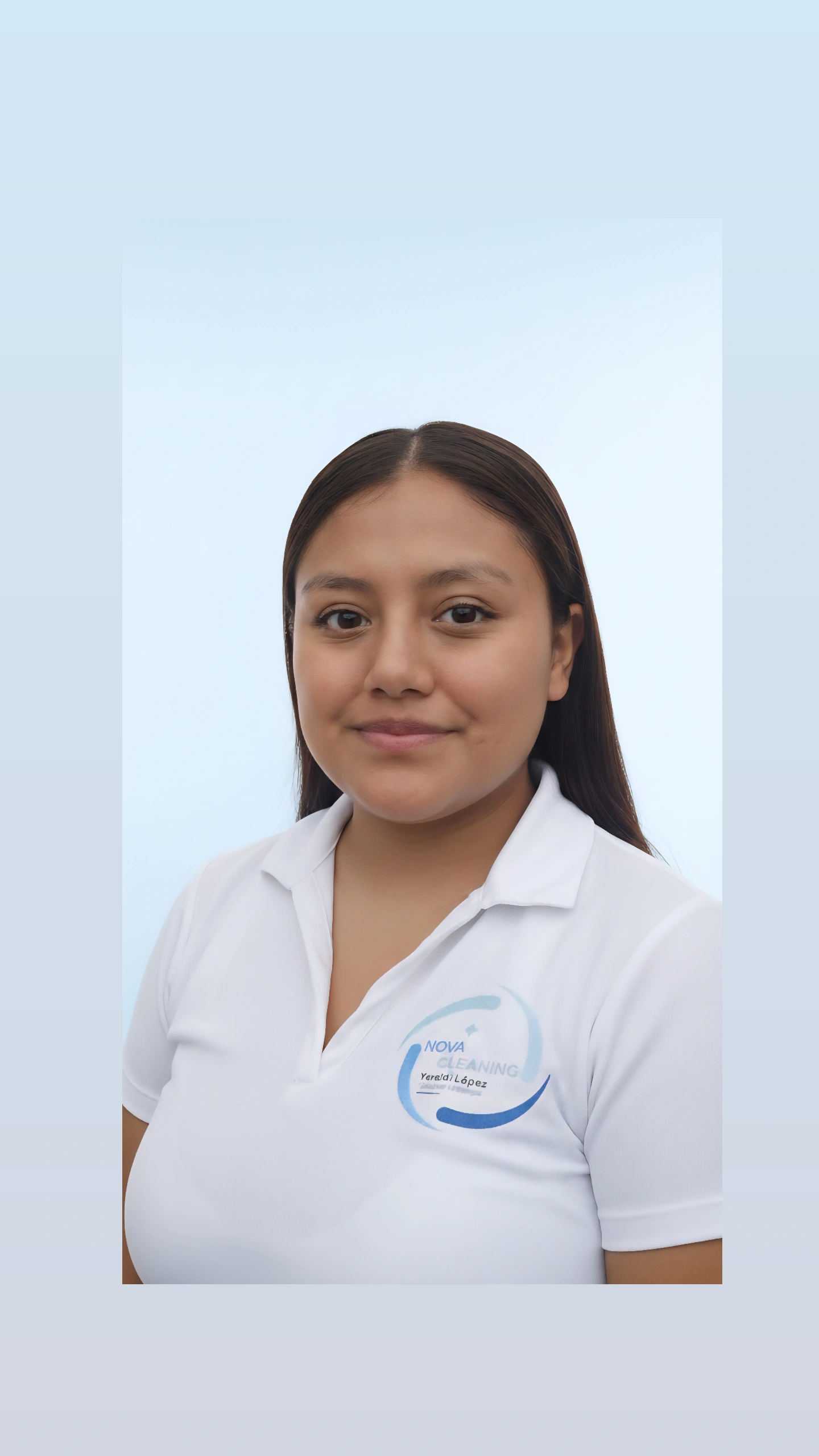 Yeraldi López in Nova Cleaning uniform — owner-led, family-run house cleaning service based in Bogota, New Jersey